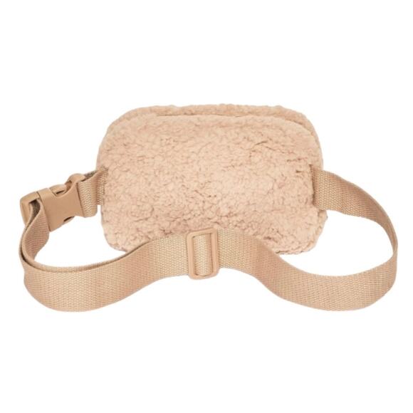 New Wild Fable Teddy Bear Fuzzy Fanny Pack Beige - Picture 3 of 4